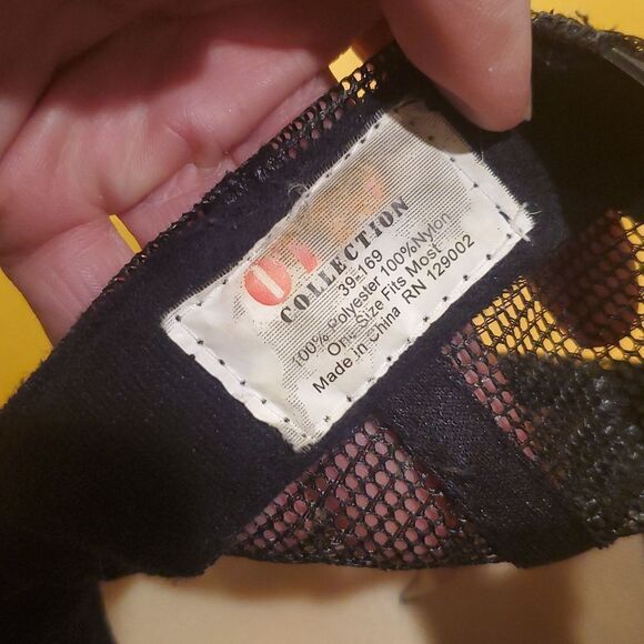 Vans Off The Wall Adjustable SnapBack Cap Black Mesh Foam Trucker Hat Palm Trees - Picture 8 of 8